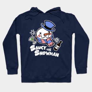 Saucy The Snowman - Frosty Humor - White Outlined, Color Version 3 Hoodie